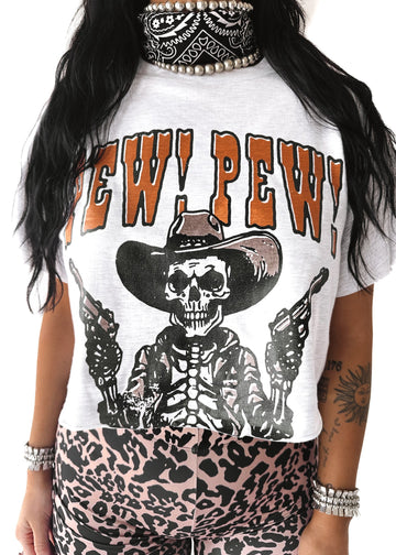 pebby forevee Side Slit Tee PEW PEW NOT IN THE MOOD CROPPED TEE