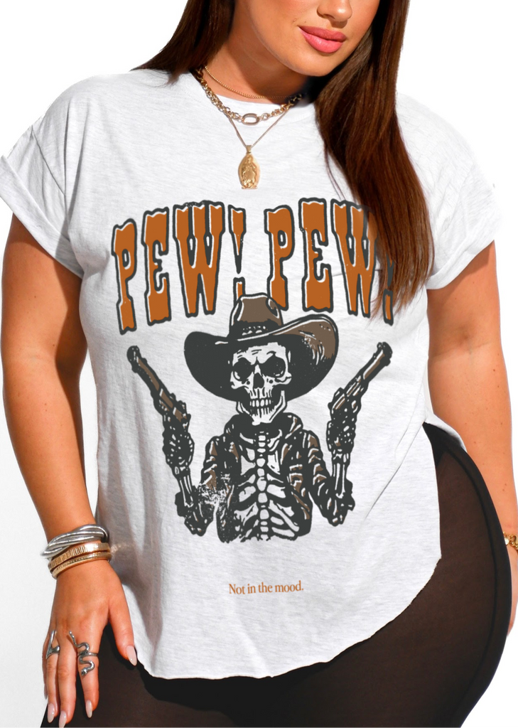 pebby forevee Side Slit Tee PEW PEW NOT IN THE MOOD SIDE SLIT TEE