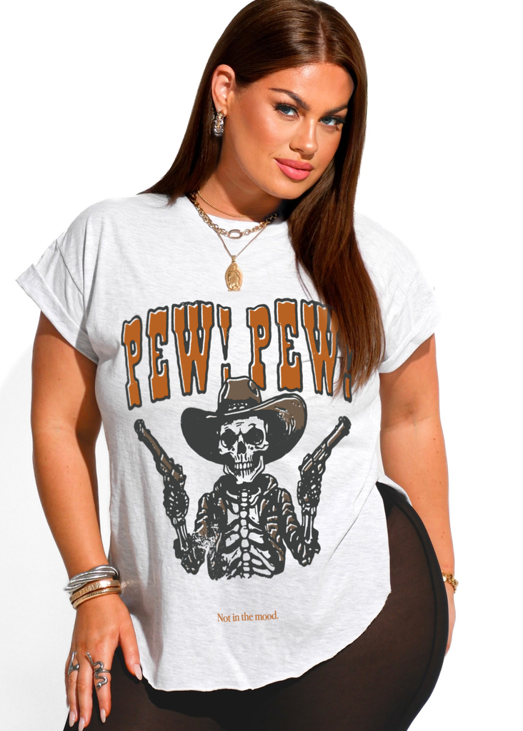 pebby forevee Side Slit Tee PEW PEW NOT IN THE MOOD SIDE SLIT TEE