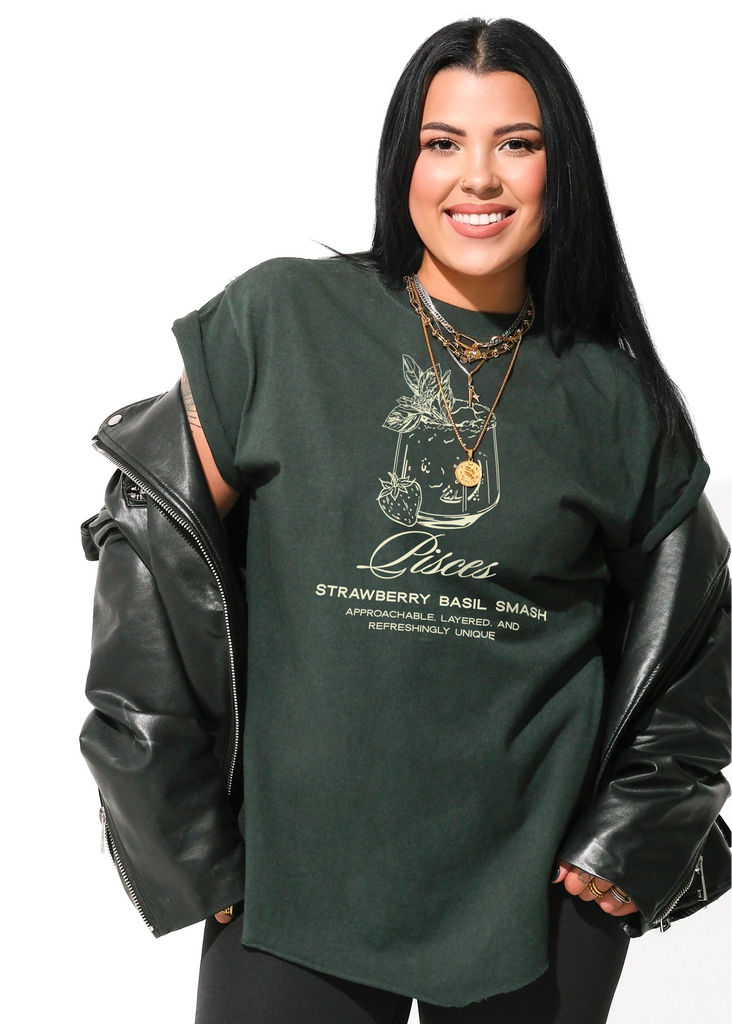 pebby forevee Side Slit Tee PISCES COCKTAIL SIDE SLIT TEE