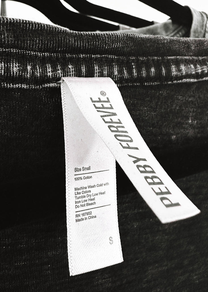 pebby forevee Side Slit Tee PREMIUM PLUNGE V-NECK MINERAL WASHED SIDE SLIT TEE