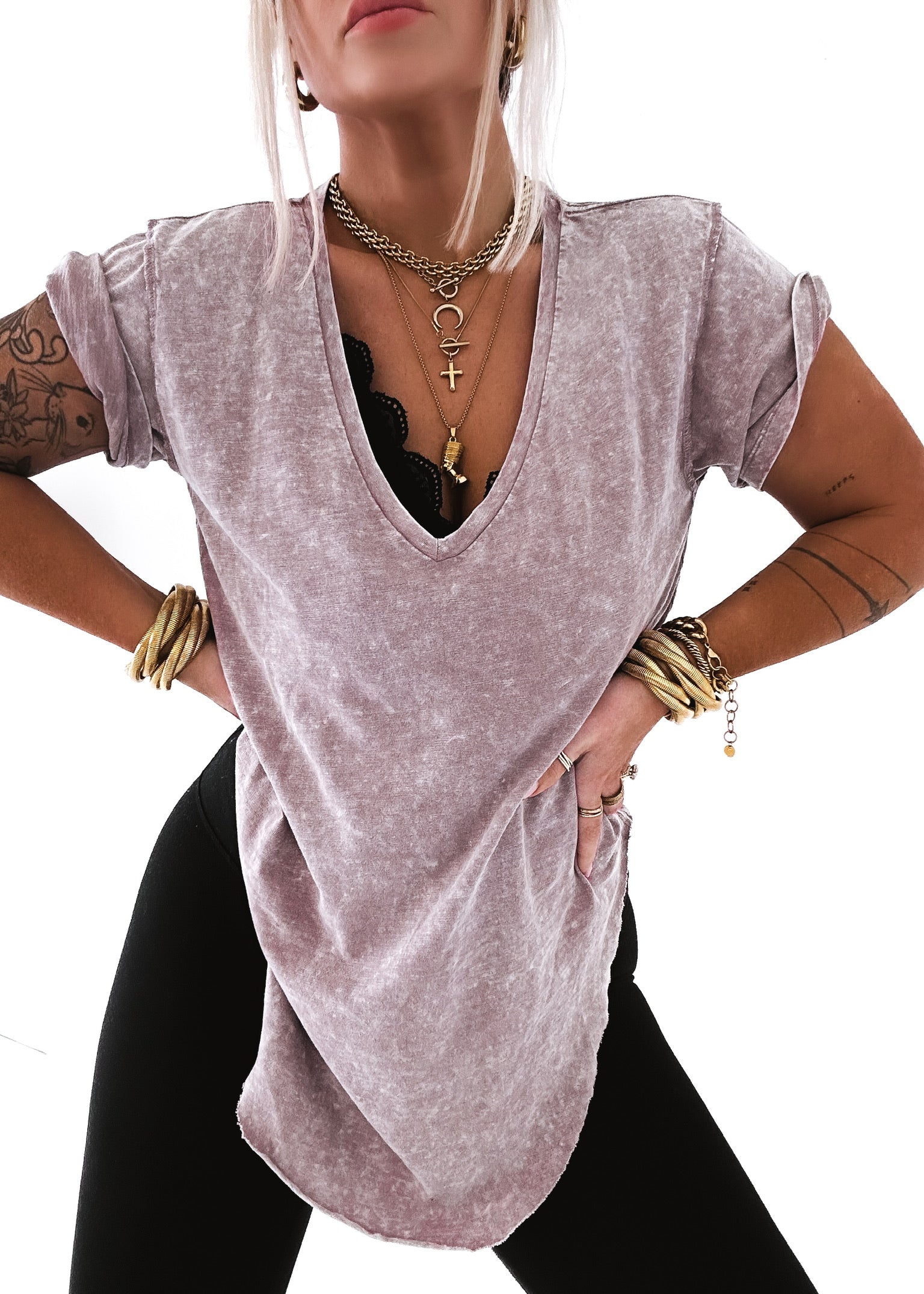 Slip Neck Over Tee/White｜PERVERZE | パーバーズの公式
