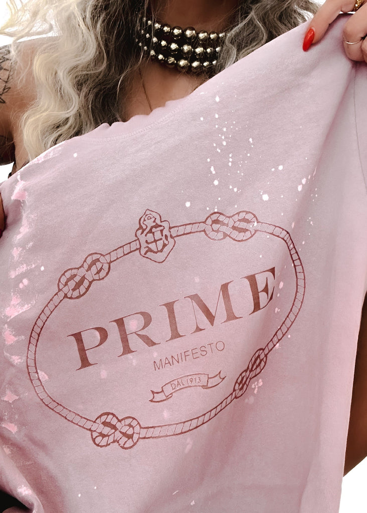 pebby forevee Side Slit Tee PRIME MANIFESTO BLEACHED OUT SIDE SLIT TEE