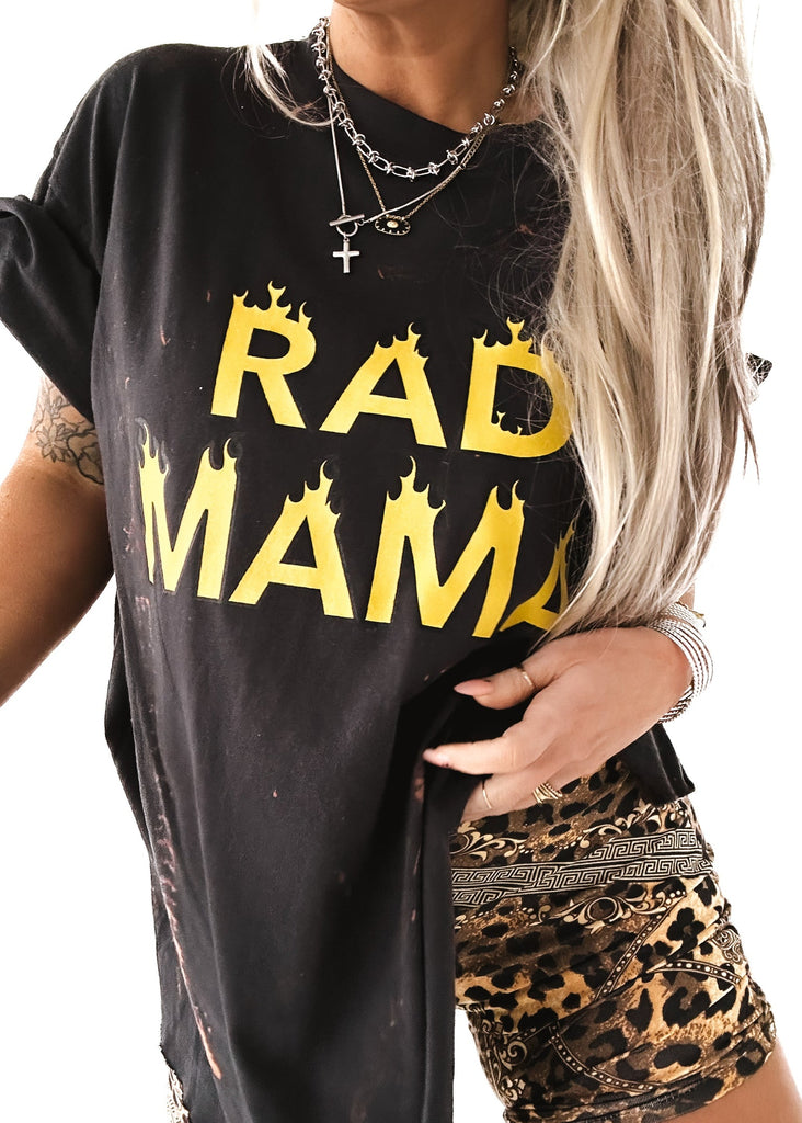 pebby forevee Side Slit Tee RAD MAMA BLEACHED OUT SIDE SLIT TEE