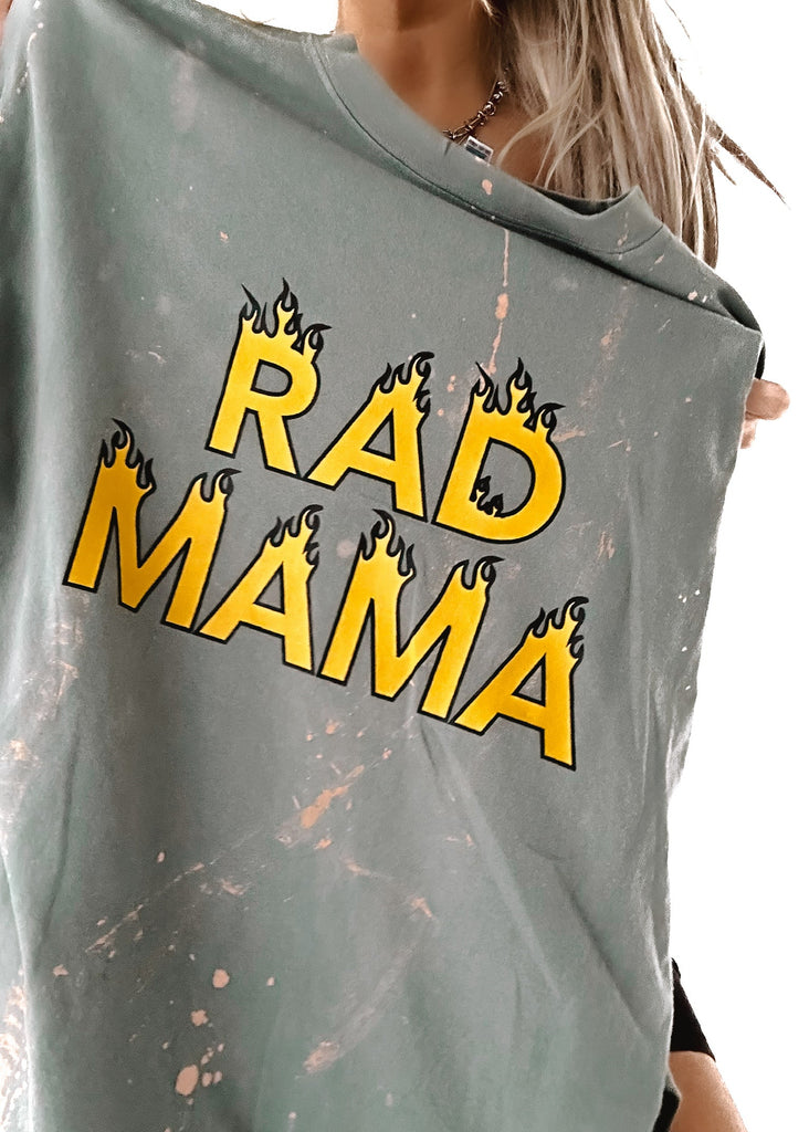 pebby forevee Side Slit Tee RAD MAMA BLEACHED OUT SIDE SLIT TEE