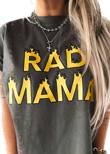 pebby forevee Side Slit Tee RAD MAMA BLEACHED OUT SIDE SLIT TEE