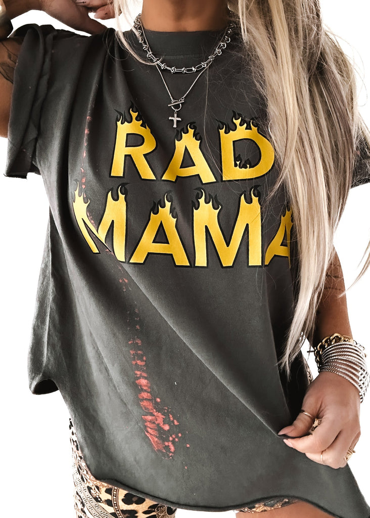 pebby forevee Side Slit Tee RAD MAMA BLEACHED OUT SIDE SLIT TEE