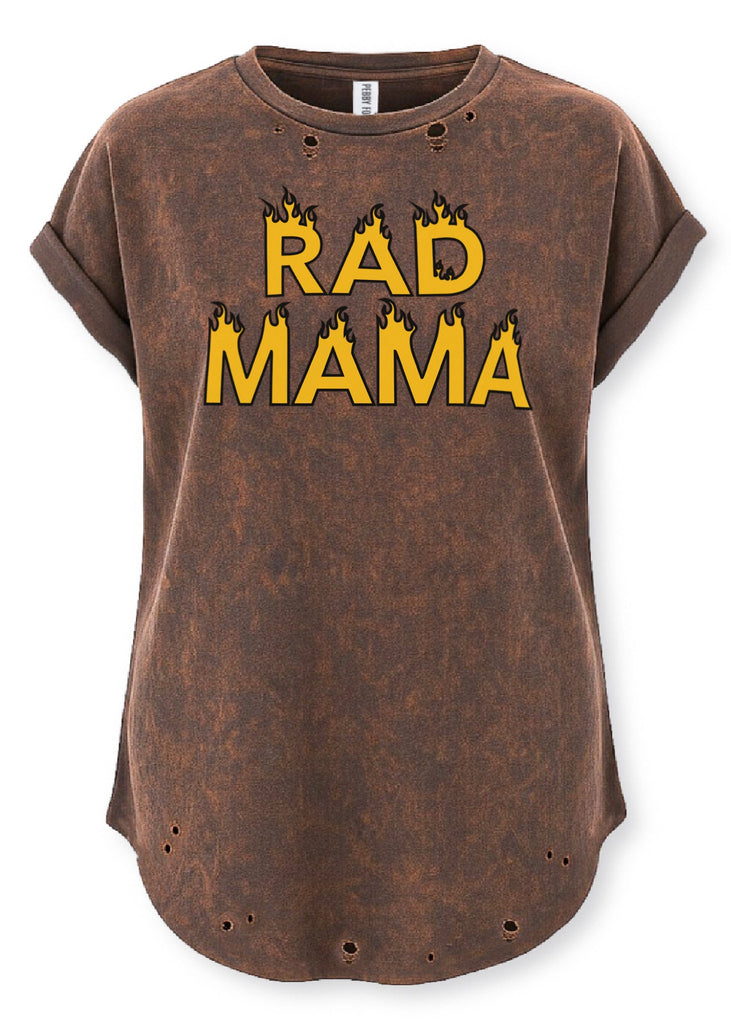 pebby forevee Side Slit Tee RAD MAMA DESTRUCTED SIDE SLIT TEE