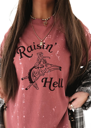 pebby forevee Side Slit Tee RAISIN' HELL BLEACHED OUT SIDE SLIT TEE
