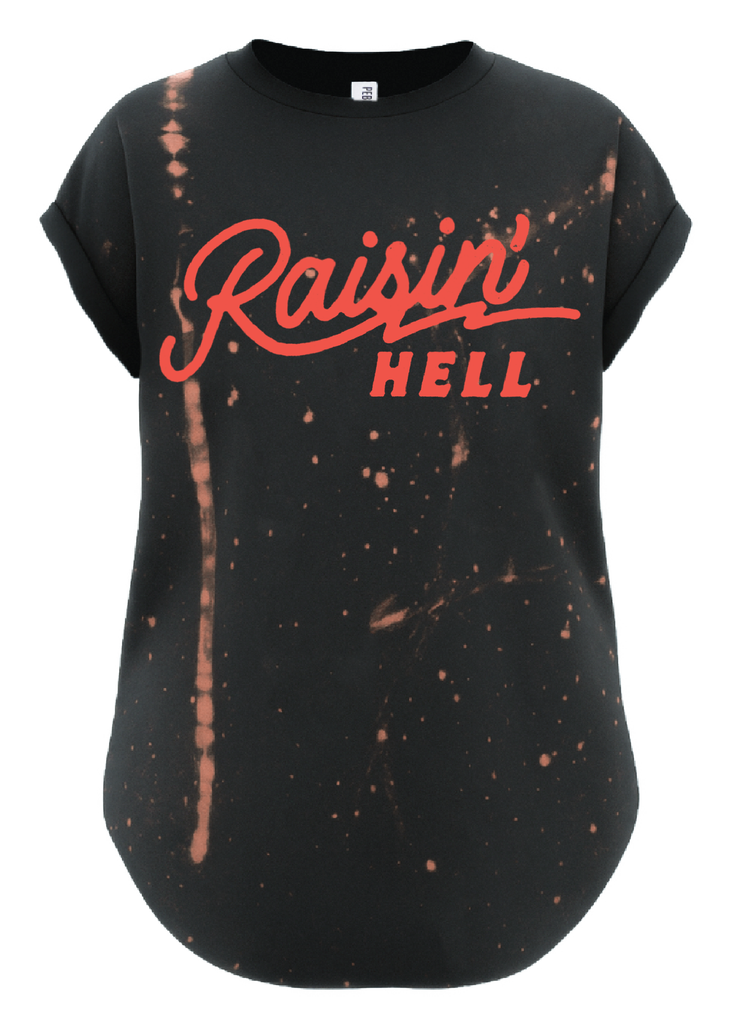 pebby forevee Side Slit Tee RAISIN' HELL VINTAGE BLEACHED OUT SIDE SLIT TEE