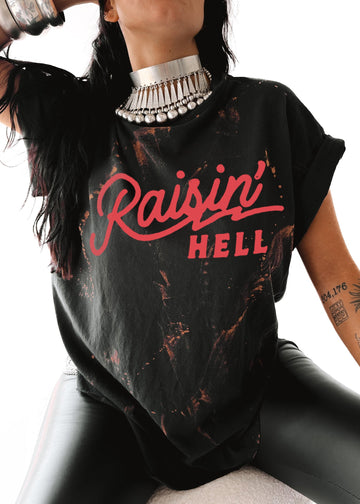 pebby forevee Side Slit Tee RAISIN' HELL VINTAGE BLEACHED OUT SIDE SLIT TEE