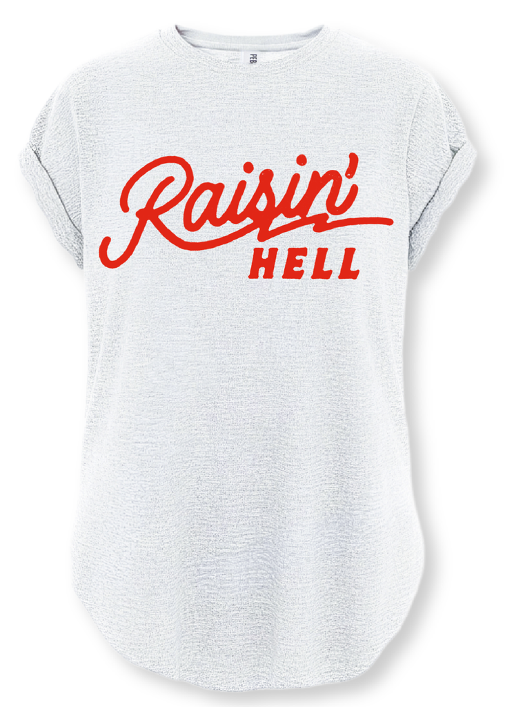 pebby forevee Side Slit Tee RAISIN' HELL VINTAGE SIDE SLIT TEE