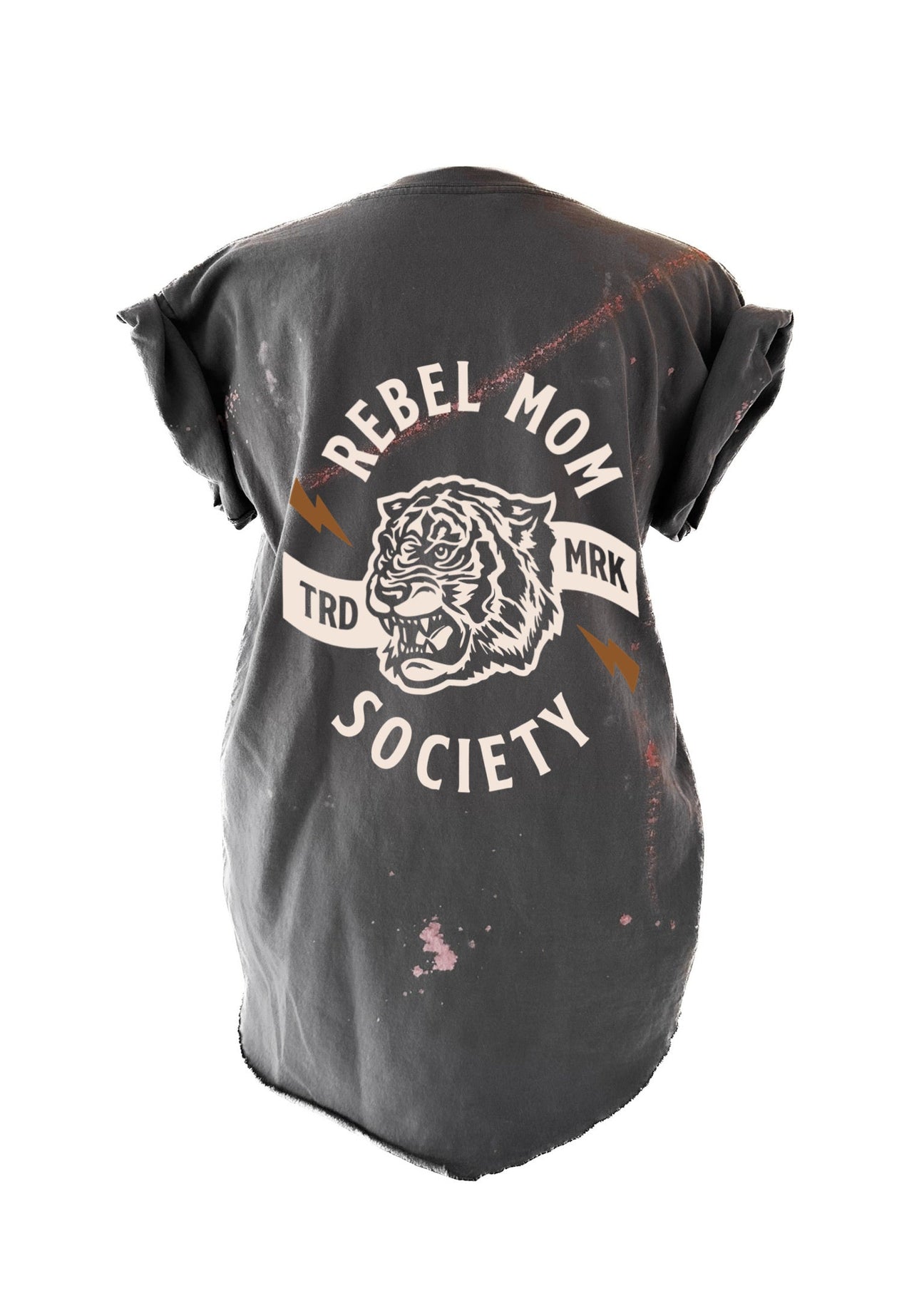 pebby forevee Side Slit Tee REBEL MOM SOCIETY BLEACHED OUT SIDE SLIT TEE