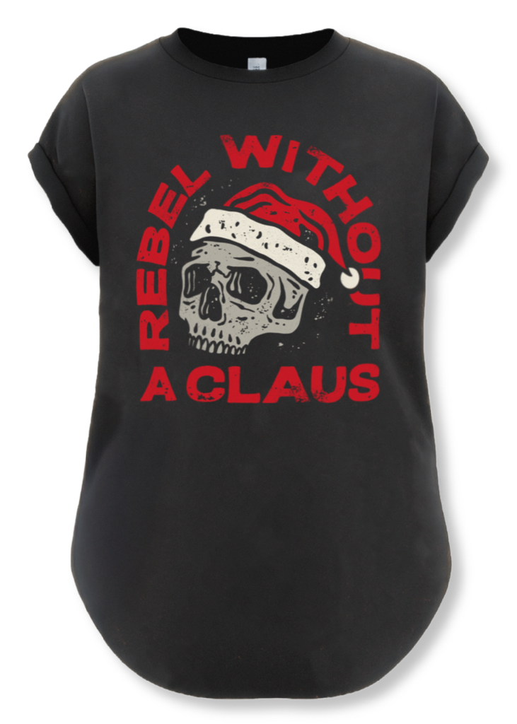 pebby forevee Side Slit Tee REBEL WITHOUT A CLAUS SIDE SLIT TEE