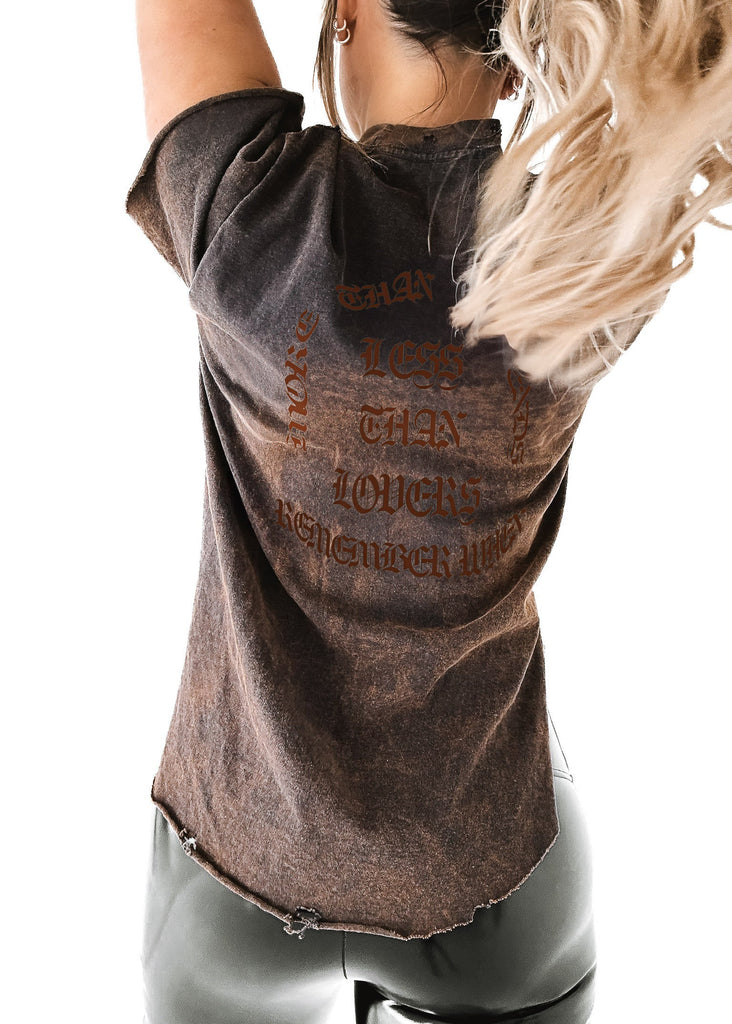 pebby forevee Side Slit Tee REMEMBER WHEN DESTRUCTED SIDE SLIT TEE