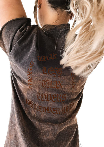 pebby forevee Side Slit Tee REMEMBER WHEN DESTRUCTED SIDE SLIT TEE