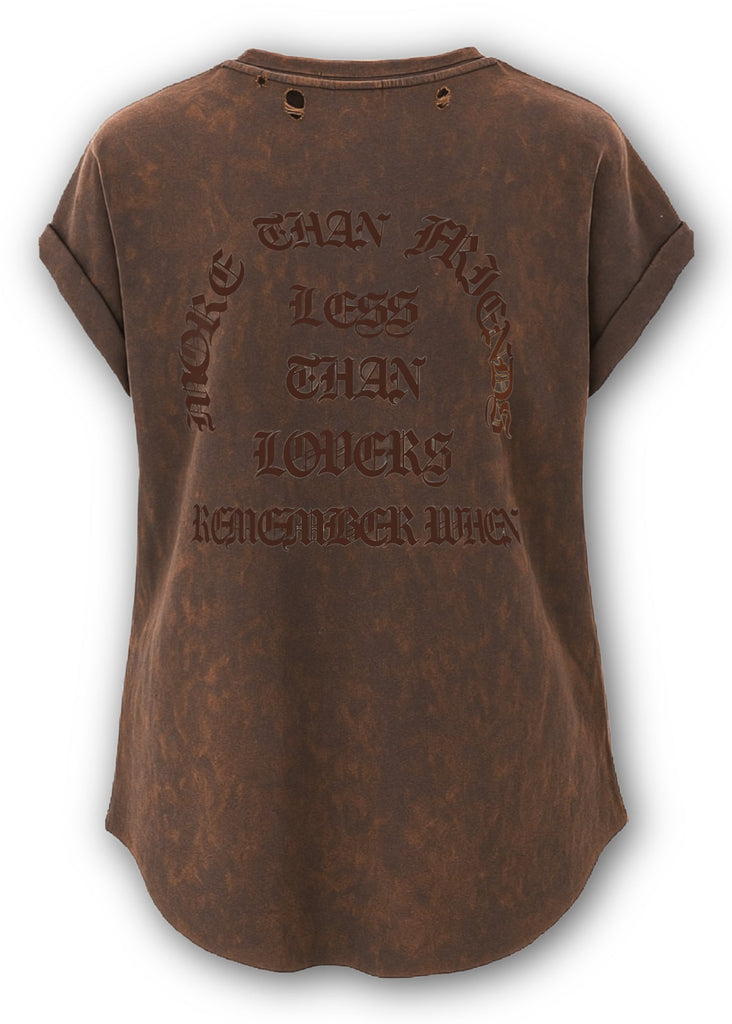 pebby forevee Side Slit Tee REMEMBER WHEN DESTRUCTED SIDE SLIT TEE