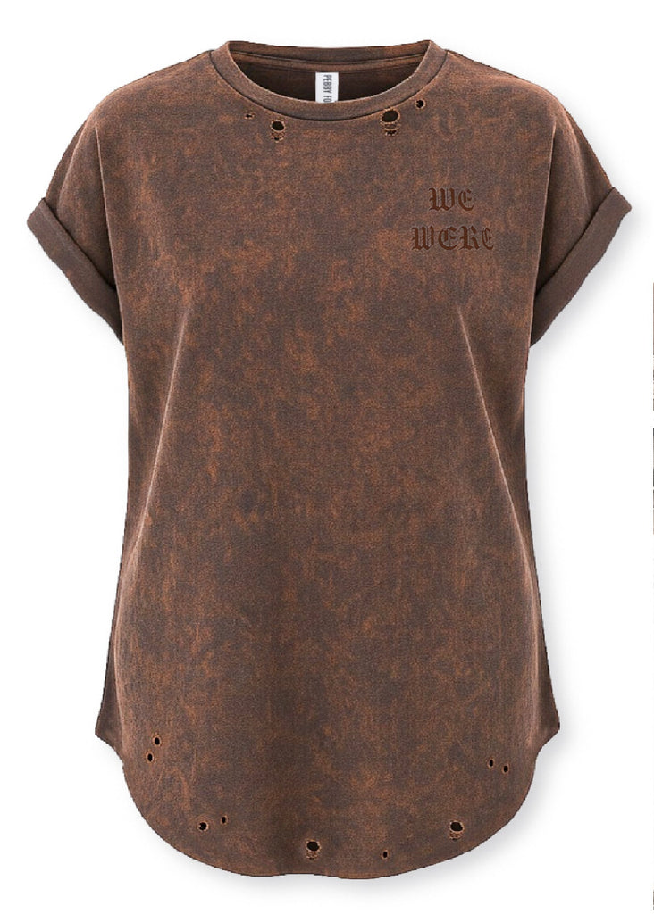 pebby forevee Side Slit Tee REMEMBER WHEN DESTRUCTED SIDE SLIT TEE