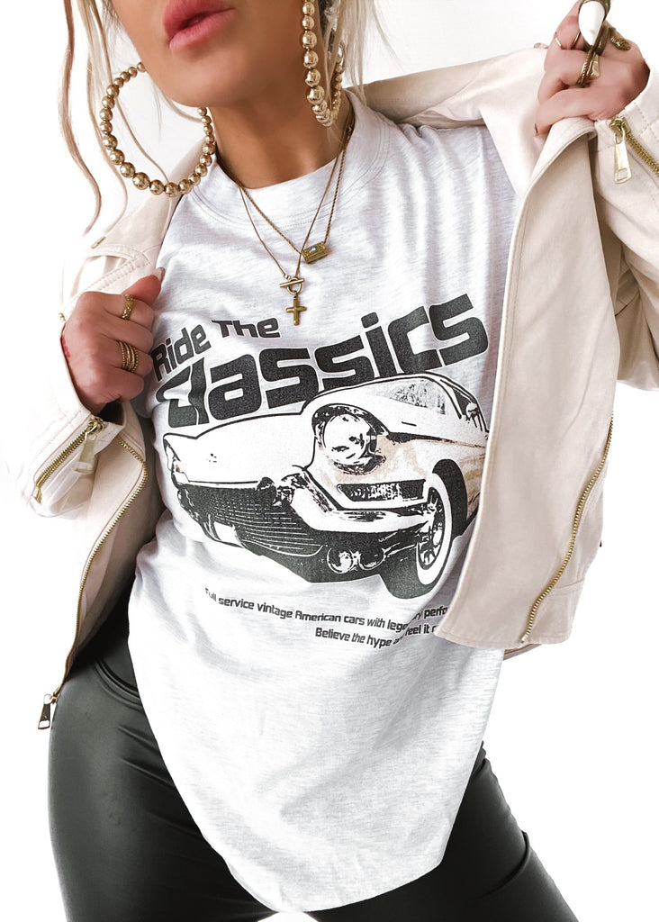 pebby forevee Side Slit Tee RIDE THE CLASSICS SIDE SLIT TEE