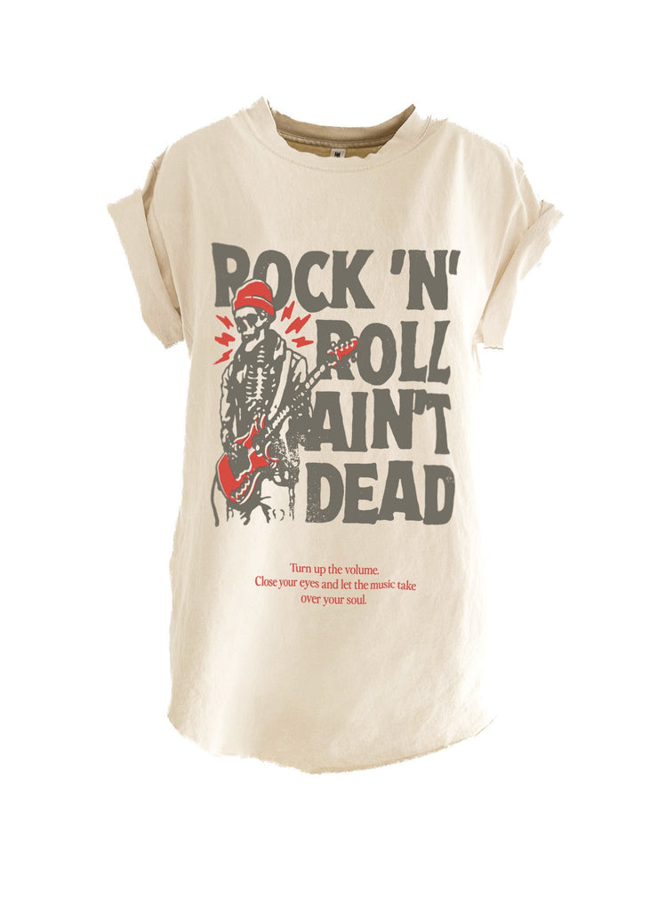 pebby forevee Side Slit Tee ROCK N' ROLL AIN'T DEAD SIDE SLIT TEE