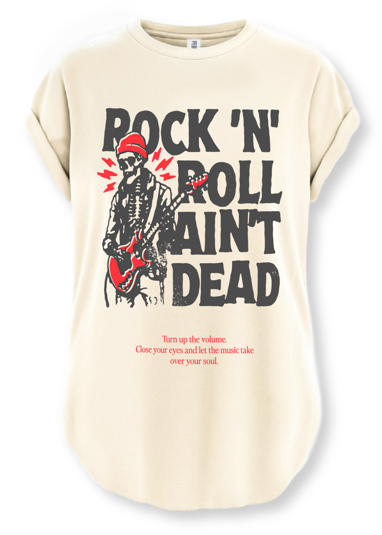 ROCK N' ROLL AIN'T DEAD SIDE SLIT TEE – Pebby Forevee