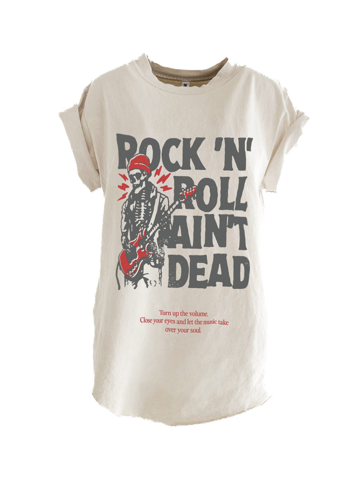 pebby forevee Side Slit Tee ROCK N' ROLL AIN'T DEAD SIDE SLIT TEE