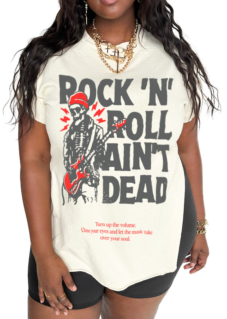 pebby forevee Side Slit Tee ROCK N' ROLL AIN'T DEAD SIDE SLIT TEE