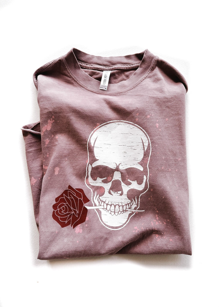 pebby forevee Side Slit Tee ROSE OF DEATH BLEACHED OUT SIDE SLIT TEE