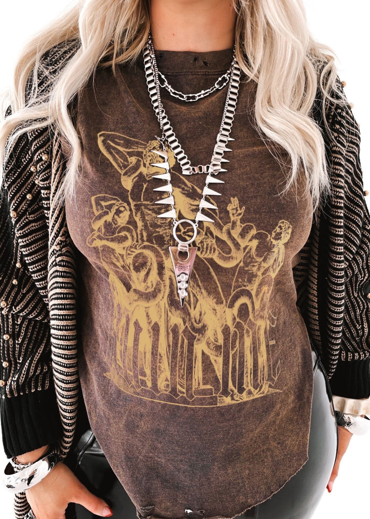 pebby forevee Side Slit Tee RUIN ME SIDE DESTRUCTED SIDE SLIT TEE