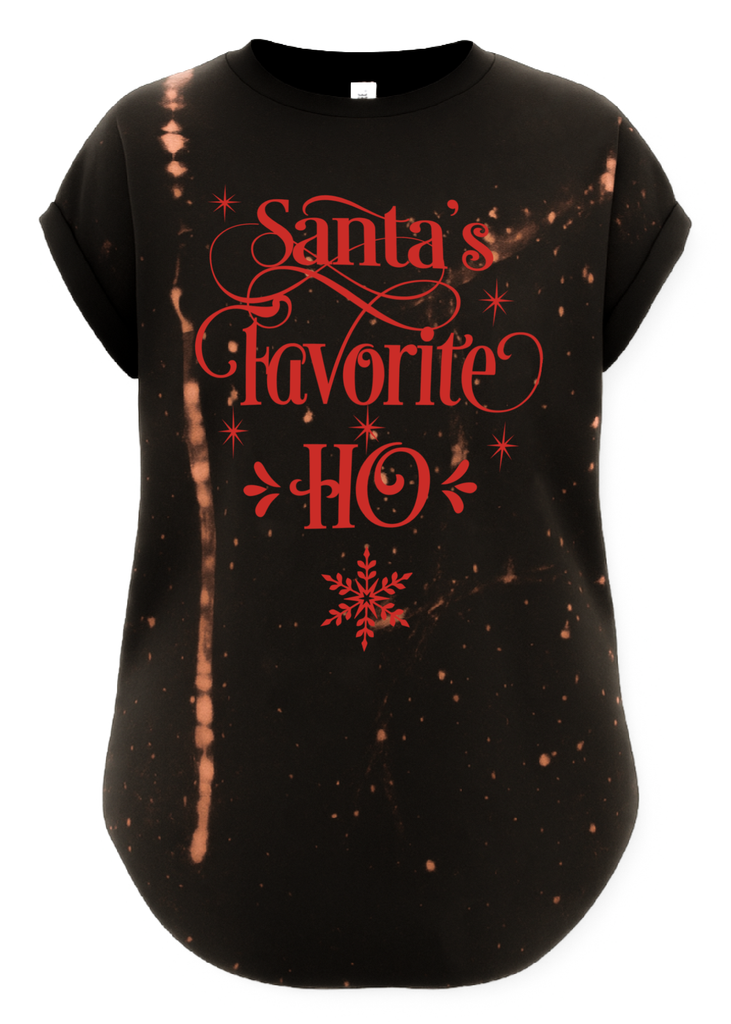 pebby forevee Side Slit Tee SANTA'S FAVORITE HO BLEACHED OUT SIDE SLIT TEE