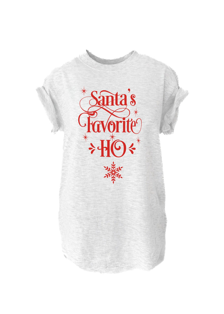 pebby forevee Side Slit Tee SANTA'S FAVORITE HO SIDE SLIT TEE