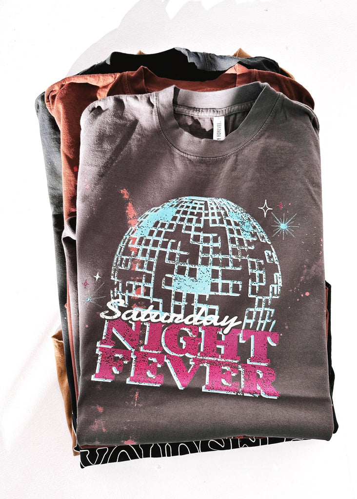 pebby forevee Side Slit Tee SATURDAY NIGHT FEVER BLEACHED OUT SIDE SLIT TEE