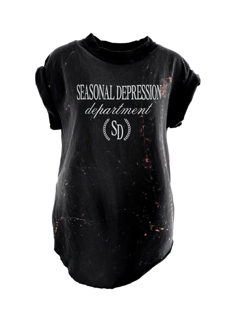 pebby forevee Side Slit Tee SEASONAL DEPRESSION BLEACHED OUT SIDE SLIT TEE