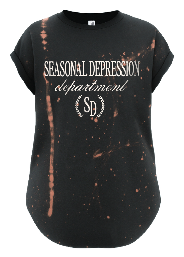 pebby forevee Side Slit Tee SEASONAL DEPRESSION DEPARTMENT BLEACHED OUT SIDE SLIT TEE