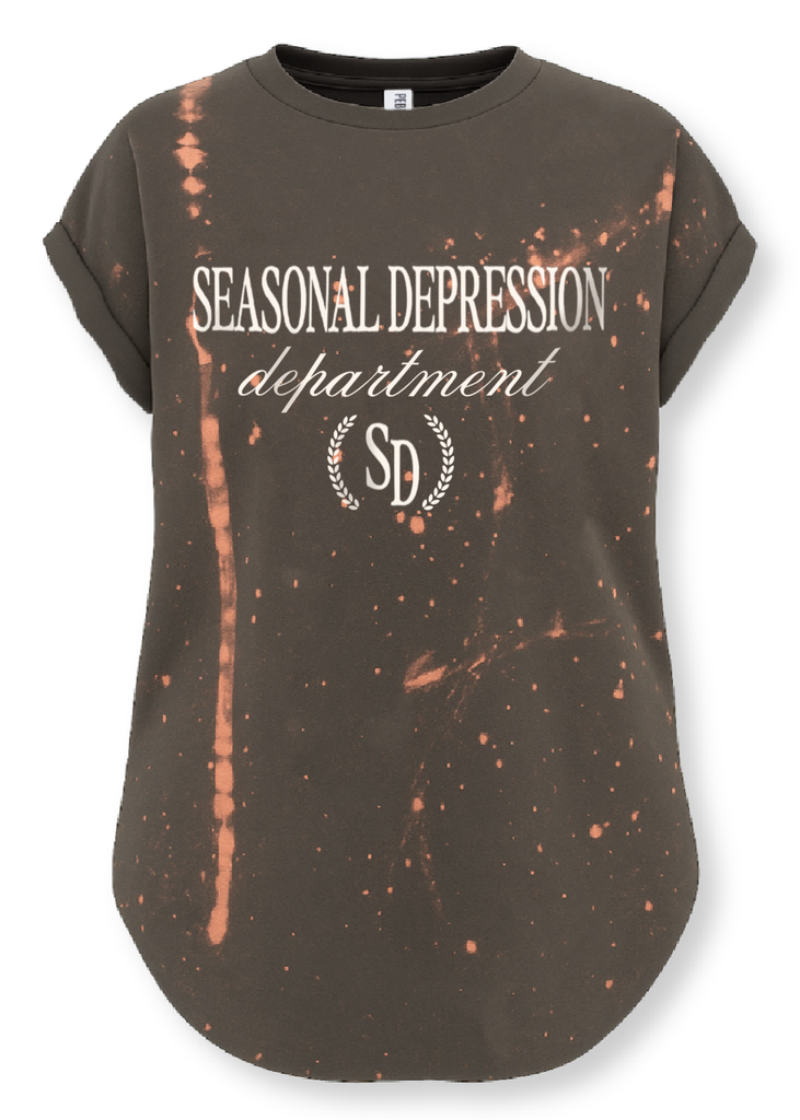 pebby forevee Side Slit Tee SEASONAL DEPRESSION DEPARTMENT BLEACHED OUT SIDE SLIT TEE