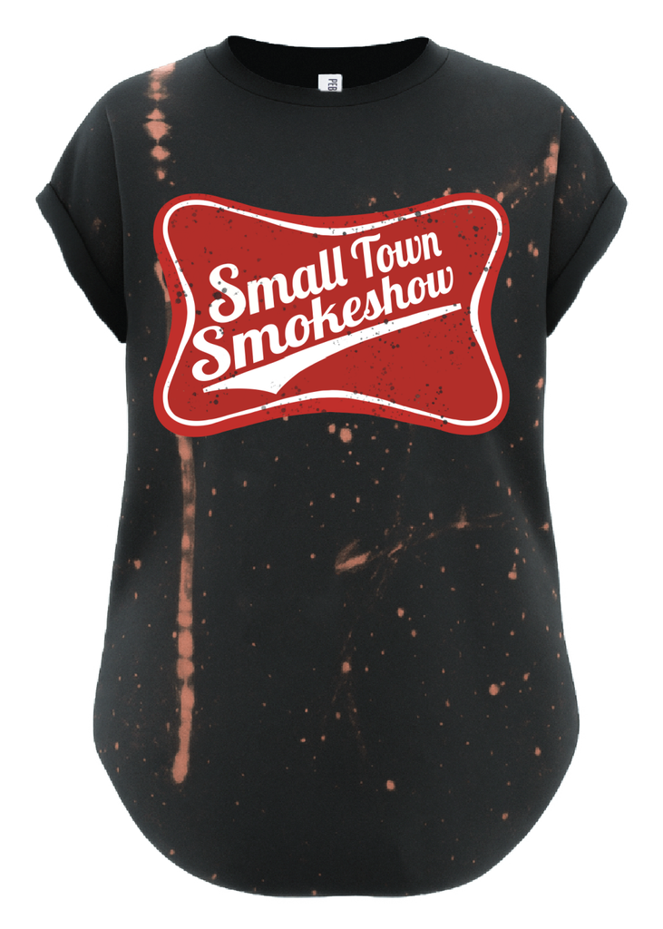 pebby forevee Side Slit Tee SMALL TOWN SMOKESHOW BLEACHED OUT SIDE SLIT TEE