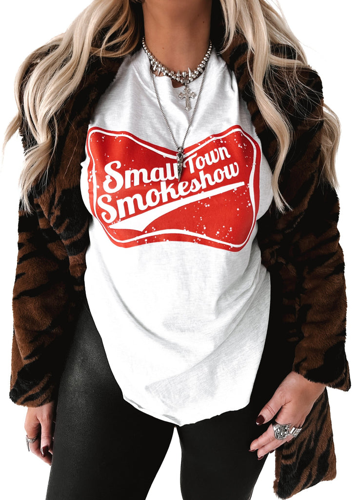 pebby forevee Side Slit Tee SMALL TOWN SMOKESHOW SIDE SLIT TEE