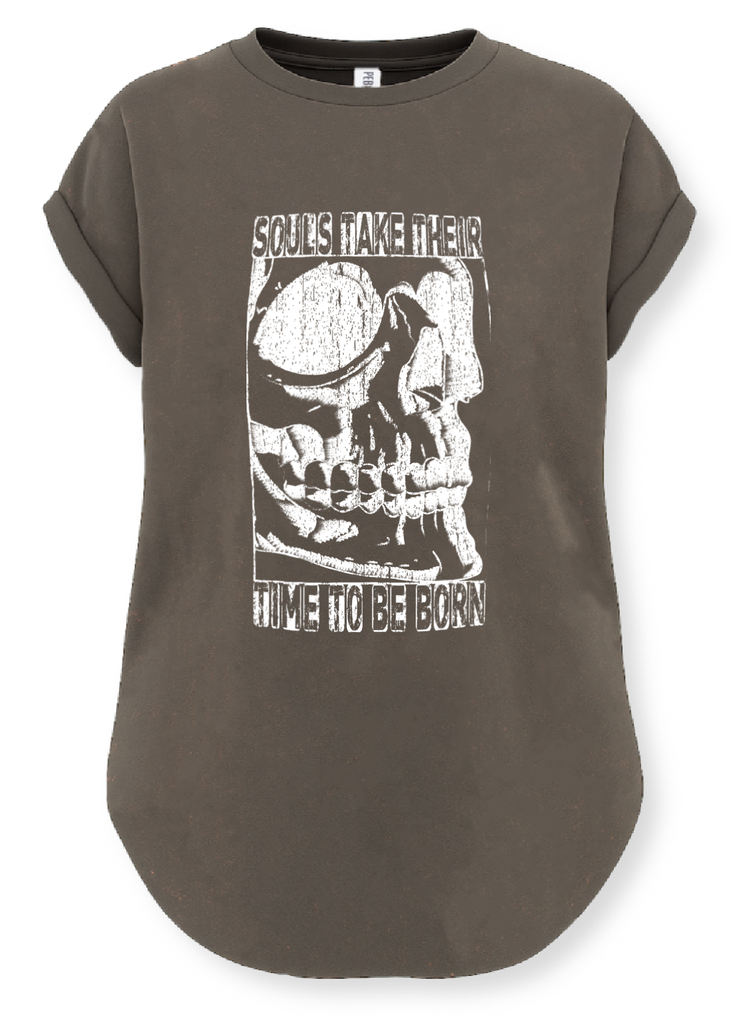 pebby forevee Side Slit Tee SOULS TAKE THEIR TIME TO BE BORN SIDE SLIT TEE