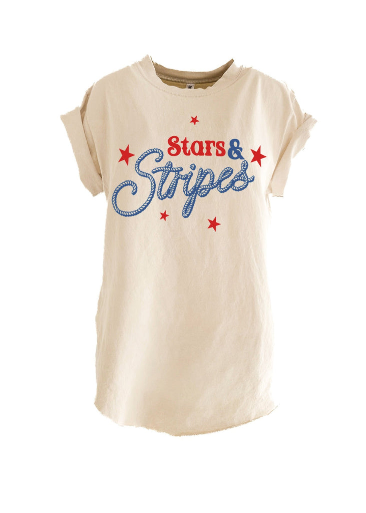 pebby forevee Side Slit Tee STARS & STRIPES SIDE SLIT TEE
