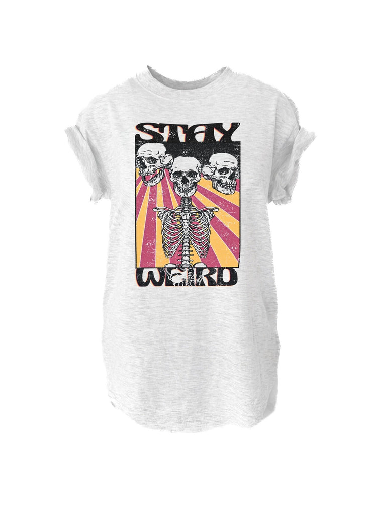 pebby forevee Side Slit Tee STAY WEIRD SIDE SLIT TEE