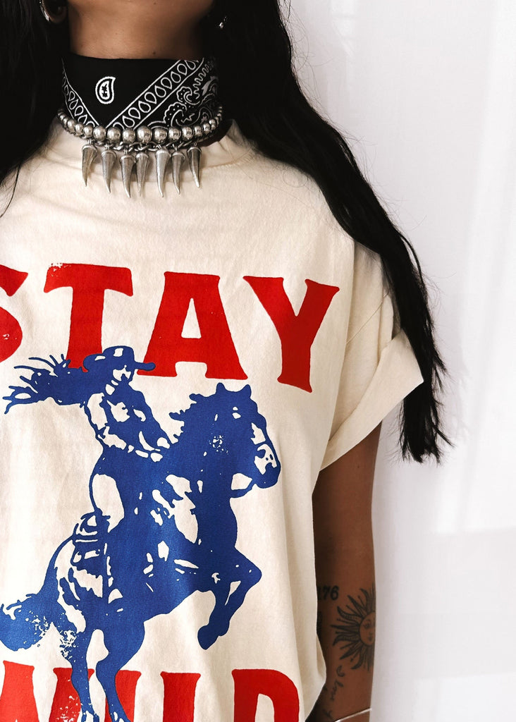 pebby forevee Side Slit Tee STAY WILD SIDE SLIT TEE