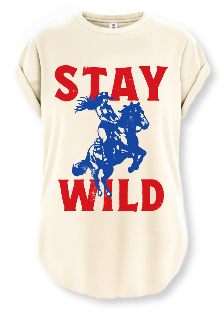 pebby forevee Side Slit Tee STAY WILD SIDE SLIT TEE