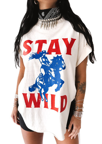 pebby forevee Side Slit Tee STAY WILD SIDE SLIT TEE