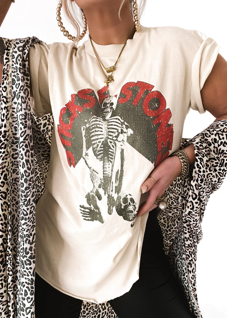 pebby forevee Side Slit Tee STICKS & STONES SIDE SLIT TEE