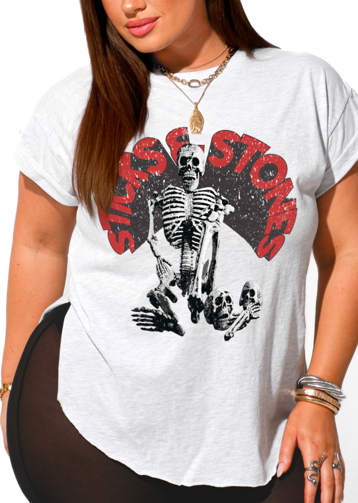 pebby forevee Side Slit Tee STICKS & STONES SIDE SLIT TEE