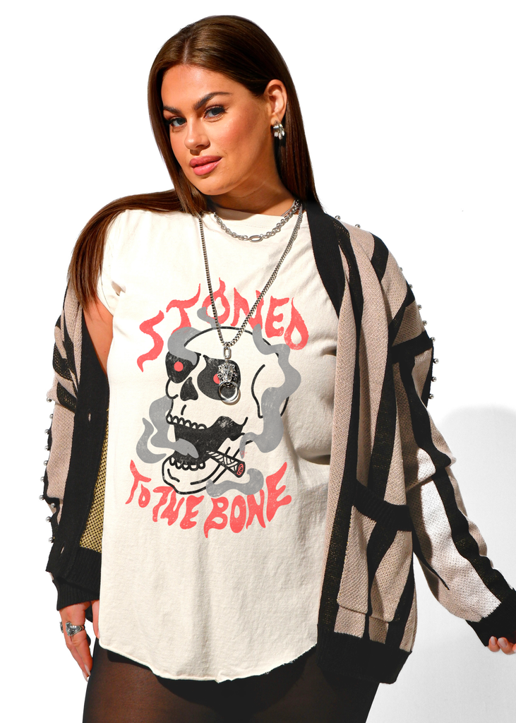 pebby forevee Side Slit Tee STONED TO THE BONE SIDE SLIT TEE