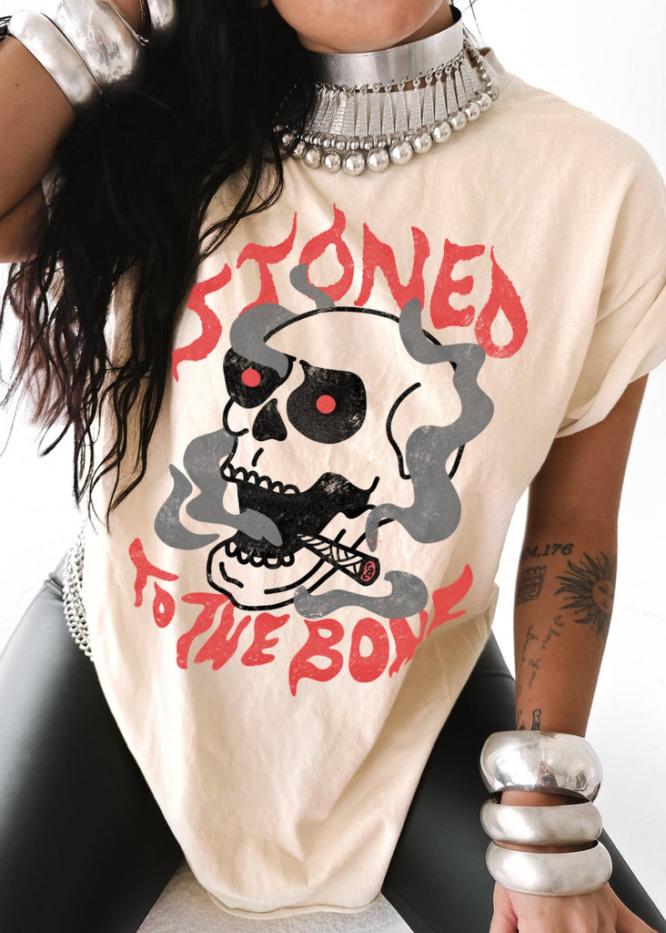 pebby forevee Side Slit Tee STONED TO THE BONE SIDE SLIT TEE