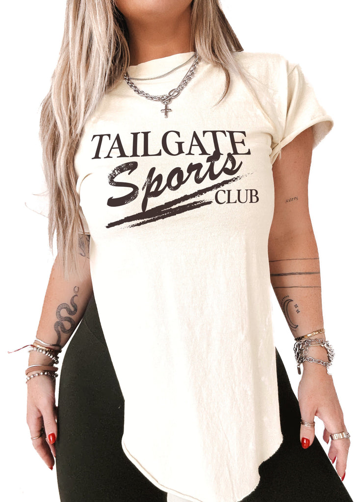 pebby forevee Side Slit Tee TAILGATE SPORTS CLUB SIDE SLIT TEE (BLACK)