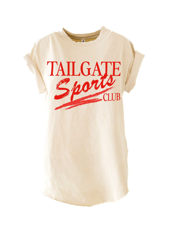 pebby forevee Side Slit Tee TAILGATE SPORTS CLUB SIDE SLIT TEE (RED)