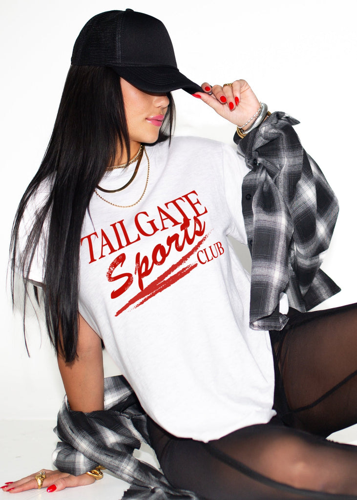 pebby forevee Side Slit Tee TAILGATE SPORTS CLUB SIDE SLIT TEE (RED)